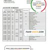 Portugal Abanca bank statement template in Word and PDF format