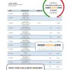 South Korea Woori bank statement template in Word and PDF format