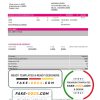 Spain Self Bank proof of address statement template in Excel and PDF format, .xls and .pdf format