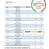 Sweden Nordea bank statement template in Word and PDF format, version 2