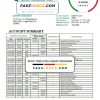 Taiwan Cooperative Bank statement template in Word and PDF format, good for address prove