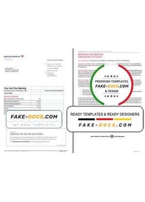 USA Bank of America bank statement template in Word and PDF format (6 pages), version 2