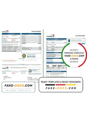 USA Capital One bank statement template in Word and PDF format (2 pages) version 3