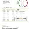 Mongolia Transbank bank statement template in Word and PDF format