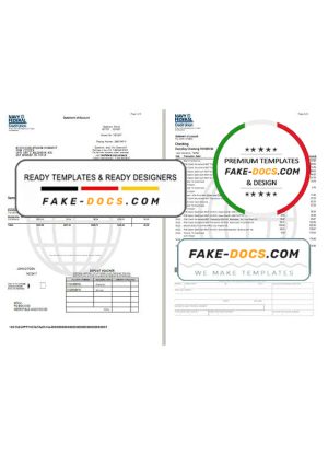 USA Navy Federal Union bank statement template in Excel and PDF format (5 pages)