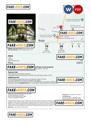 Burundi hotel booking confirmation Word and PDF template, 2 pages