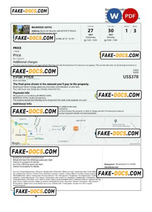 Haiti hotel booking confirmation Word and PDF template, 2 pages