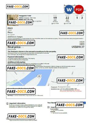 North Macedonia hotel booking confirmation Word and PDF template, 2 pages