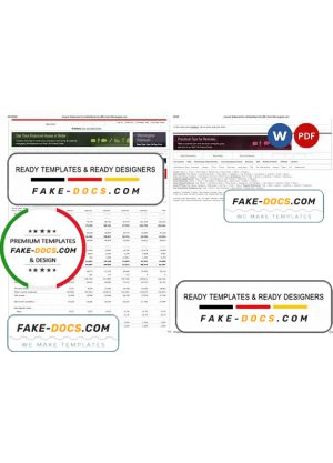 United Kingdom United Bank Ltd (UBL) bank incoming statement, Word and PDF template, 2 pages