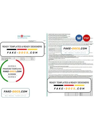 USA BMO Harris bank statement Word and PDF template, 3 pages
