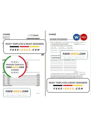 USA Chase bank statement Word and PDF template, 4 pages