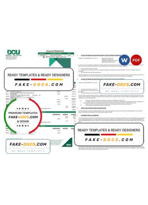 USA Massachusetts Digital Federal Credit Union (DCU) bank statement Word and PDF template, 5 pages