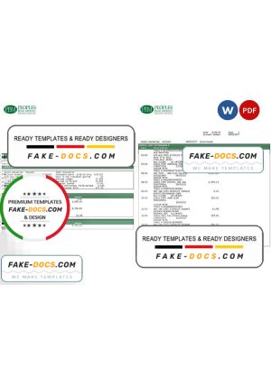 USA Peoples Bank Midwest (PBM) bank statement Word and PDF template, 5 pages