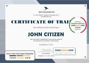 USA Company Training Certificate template in Word and PDF format USA Company Training Certificate template in Word and PDF format