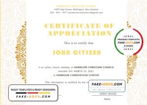 USA Church Certificate of Appreciation template in Word and PDF format USA Church Certificate of Appreciation template in Word and PDF format