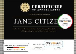 USA Teacher Appreciation certificate template in Word and PDF format USA Teacher Appreciation certificate template in Word and PDF format