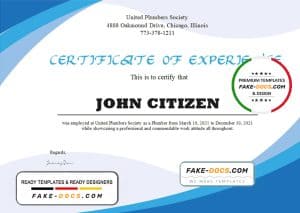 USA Plumbing Experience certificate template in Word and PDF format USA Plumbing Experience certificate template in Word and PDF format