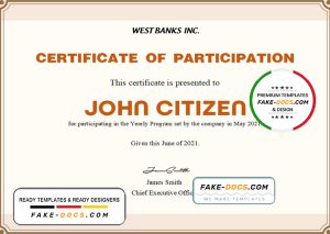 USA Participation certificate template in Word and PDF format, version 2 USA Participation certificate template in Word and PDF format, version 2