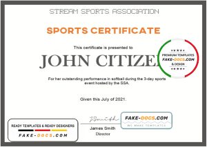USA Sports certificate template in Word and PDF format USA Sports certificate template in Word and PDF format