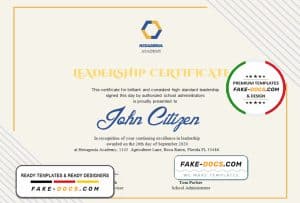 USA Leadership certificate template in Word and PDF format USA Leadership certificate template in Word and PDF format