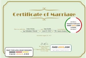 USA Marriage certificate template in Word and PDF format USA Marriage certificate template in Word and PDF format