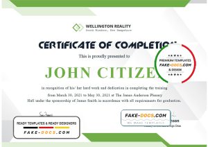 USA Completion certificate template in Word and PDF format, version 2 USA Completion certificate template in Word and PDF format, version 2