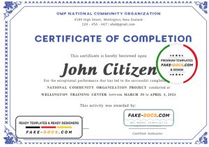 USA Completion certificate template in Word and PDF format, version 3 USA Completion certificate template in Word and PDF format, version 3