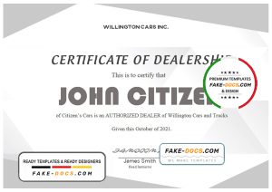 USA Dealership Completion certificate template in Word and PDF format USA Dealership Completion certificate template in Word and PDF format