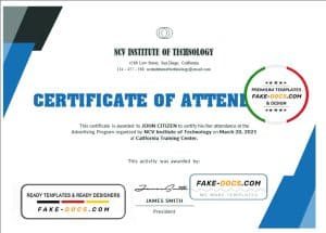 USA NCV Institute of Technology Event Certificate template in Word and PDF format USA NCV Institute of Technology Event Certificate template in Word and PDF format