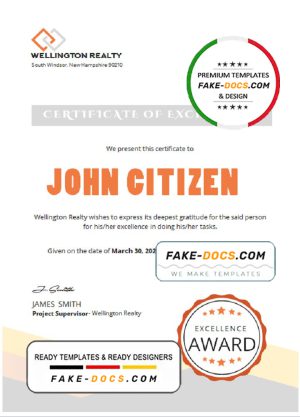 USA Excellence certificate template in Word and PDF format, version 2 USA Excellence certificate template in Word and PDF format, version 2