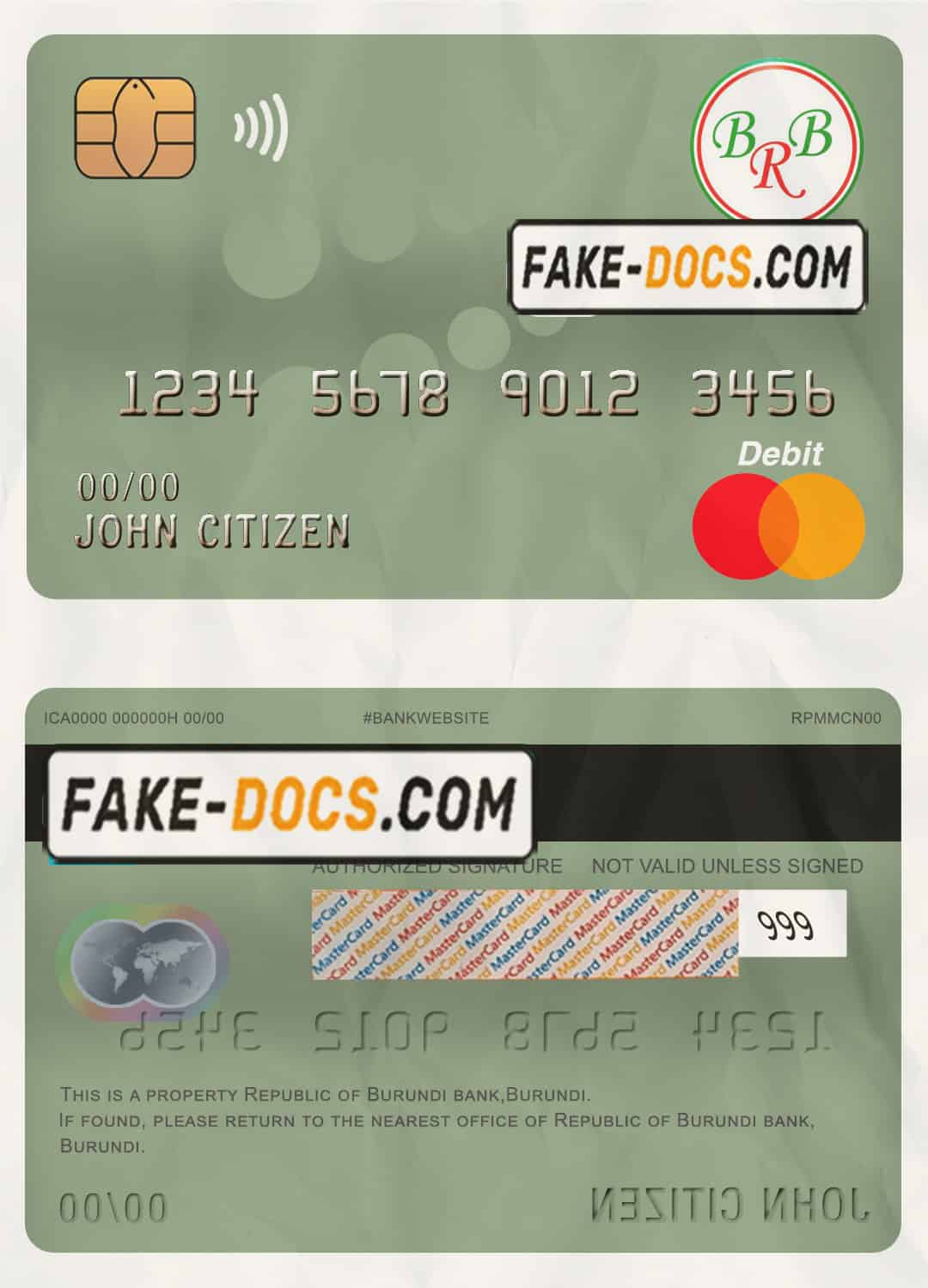 Burundi Bank of the Republic of Burundi mastercard debit card template in PSD format, fully editable Burundi Bank of the Republic of Burundi mastercard debit card template in PSD format, fully editable