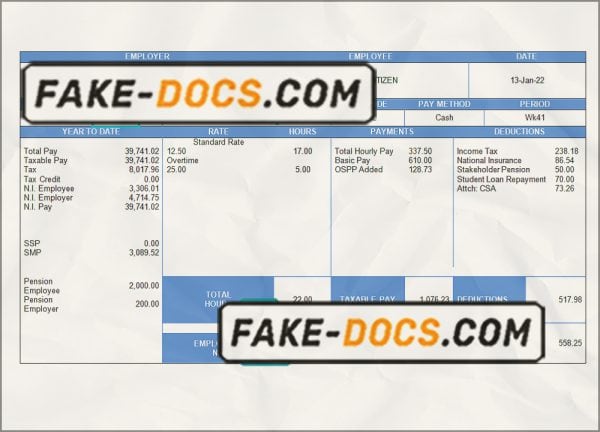 United Kingdom flywheel & driftwood company employee sheet template in Word and PDF format