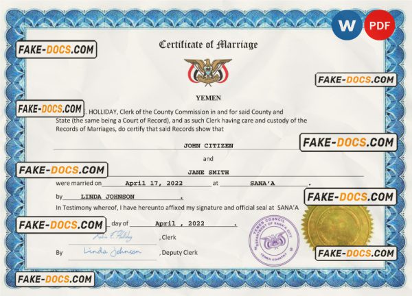 Vietnam marriage certificate Word and PDF template, fully editable scan