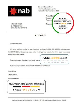 USA Nab bank account closure reference letter template in Word and PDF format