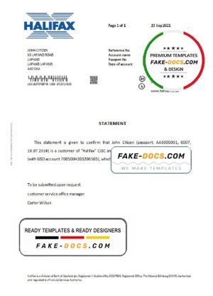 United Kingdom Halifax bank account closure reference letter template in Word and PDF format