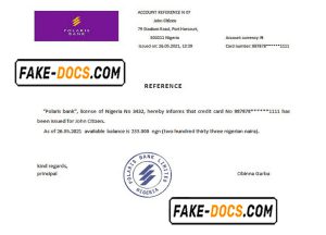 Nigeria Polaris Bank bank account reference letter template in Word and PDF format