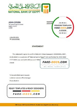 Egypt National Bank of Egypt bank account closure reference template in Word and PDF format (.doc and .pdf)