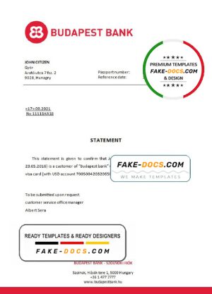 Hungary Budapest bank account closure reference letter template in Word and PDF format