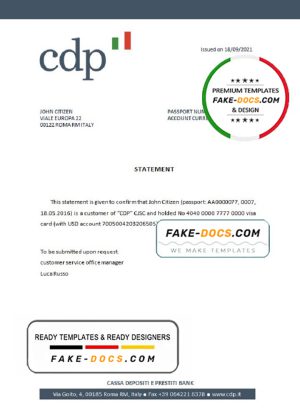 Italy CDP bank account closure reference letter template in Word and PDF format