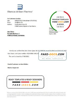 San Marino Banca di San Marino bank account closure reference letter template in Word and PDF format