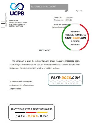 Philippines UCPB bank account closure reference letter template in Word and PDF format