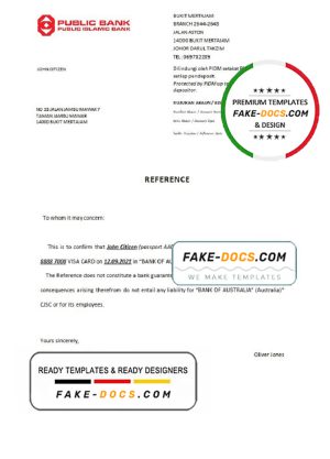 Malaysia Public Bank bank account closure reference letter template in Word and PDF format