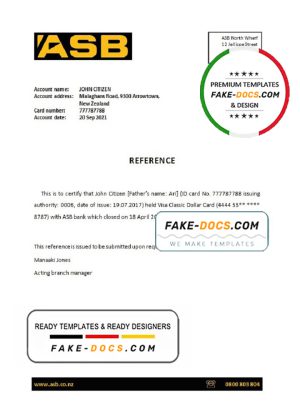 New Zealand ASB bank account closure reference letter template in Word and PDF format