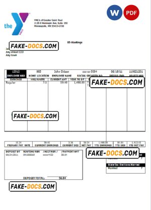 USA social service company employee sheet template in Word and PDF format