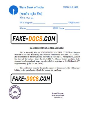 India State Bank of India reference letter template in Word and PDF format