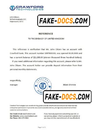 Netherlands Crawford certificate template in Word and PDF format