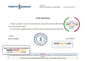 Turkey Is Bankasi bank reference letter template in Word and PDF format