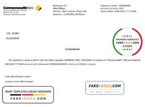 Australia Commonwealth bank account closure reference letter template in Word and PDF format