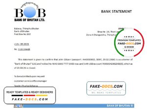 Bhutan Bank of Bhutan bank account closure reference letter template in Word and PDF format