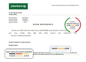 Turkey Sekerbank account closure reference letter template in Word and PDF format